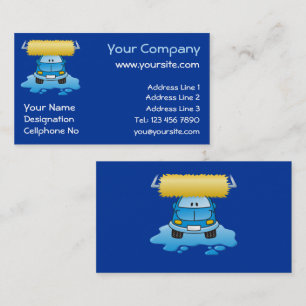Carwash cartoon business card