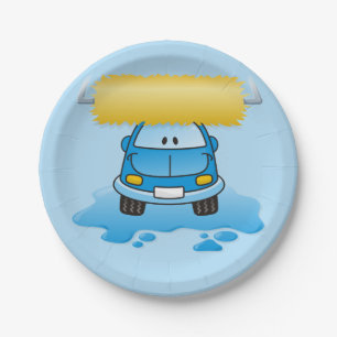 Carwash cartoon paper plate