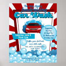 carwash collecte de fonds école PTO PTA affiche de