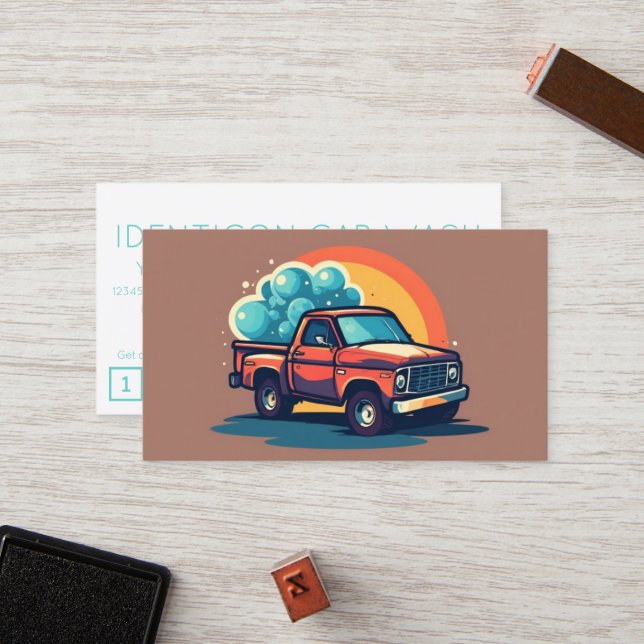 CARWASH customer loyalty punch card (Front/Back In Situ)