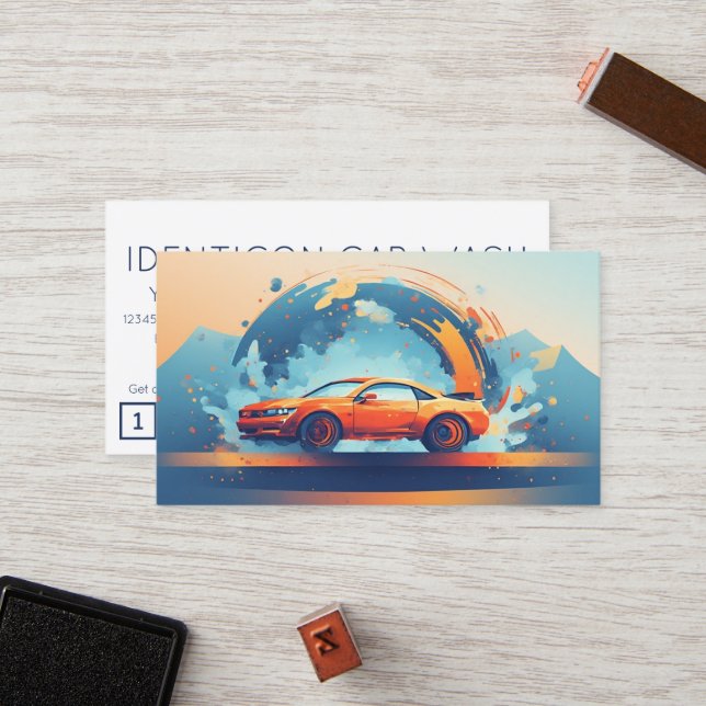 CARWASH customer loyalty punch card (Front/Back In Situ)