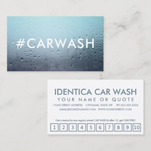 #CARWASH hashtag loyalty punch card