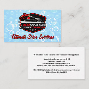 Carwash Mobile Detailing   Soap Bubbles Business Card