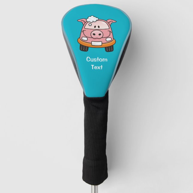Carwash Pig Cartoon Golf Head Cover (Front)