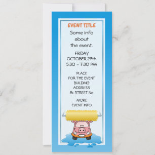 Carwash Pig Cartoon Invitation
