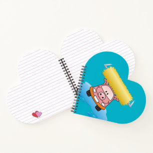 Carwash pig cartoon notebook