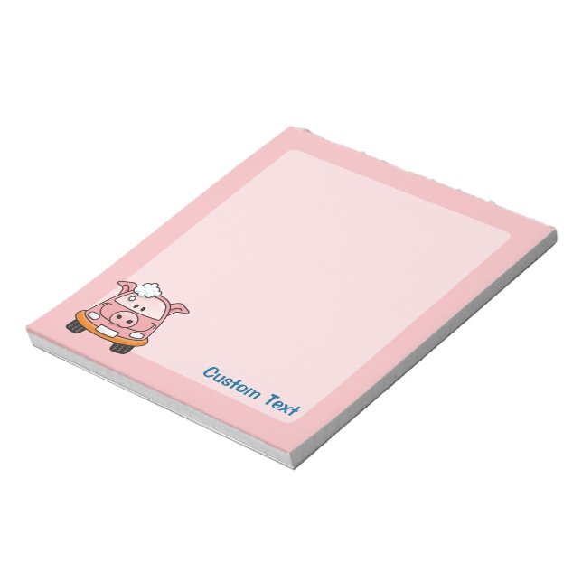 Carwash Pig Cartoon Notepad (Rotated)