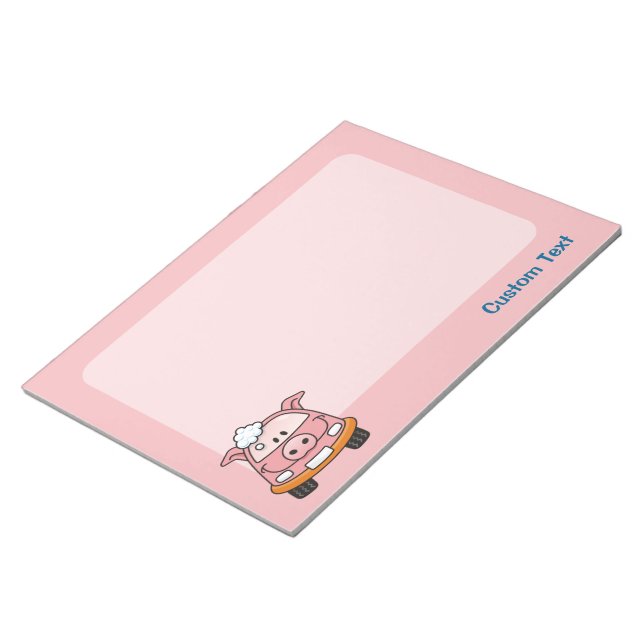 Carwash Pig Cartoon Notepad (Angled)