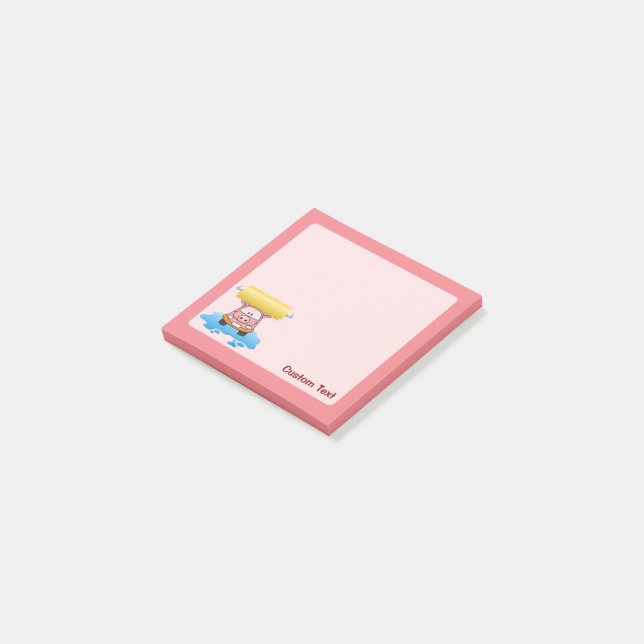 Carwash Pig Cartoon Post-it Notes (Angled)