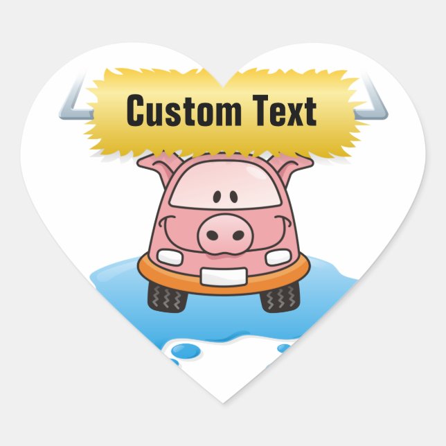 Carwash Pig Heart Sticker (Front)