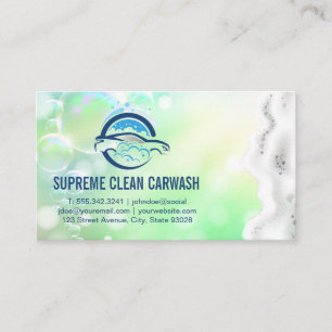Carwash   Soap Bubbles   Cleaning Business Card