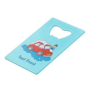 Carwashing Man Credit Card Bottle Opener
