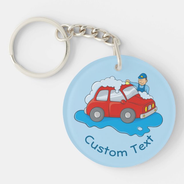 Carwashing Man Keychain (Front)