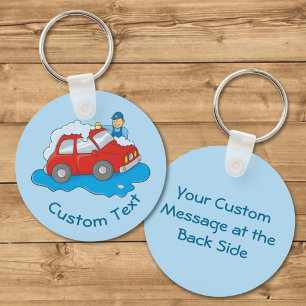 Carwashing Man Keychain