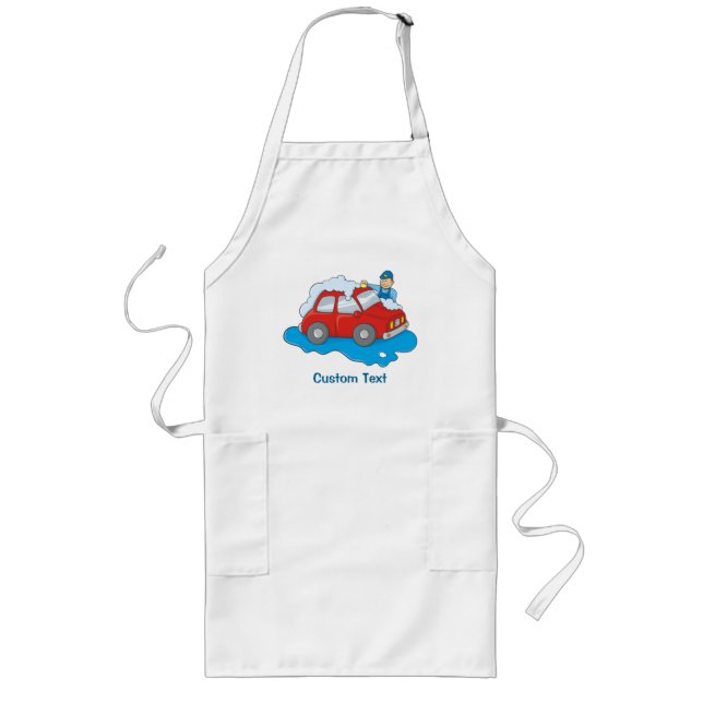 Carwashing Man Long Apron (Front)