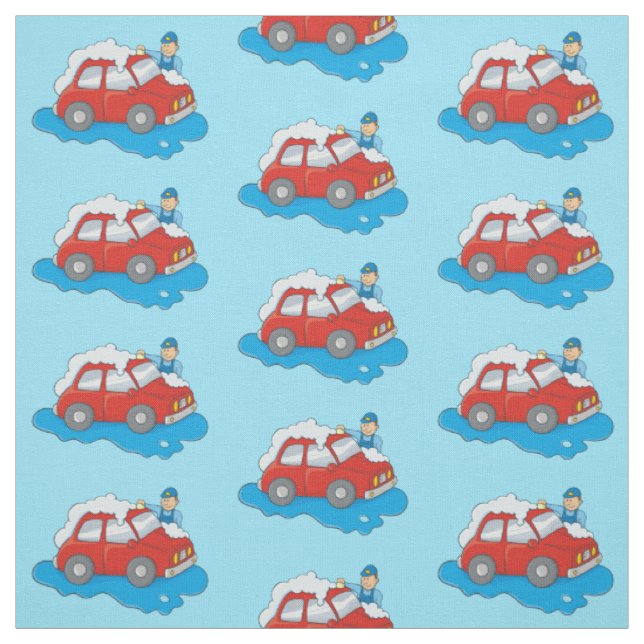 Carwashing Man Pattern Fabric (Swatch)