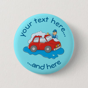 Carwashing Man Pinback Button