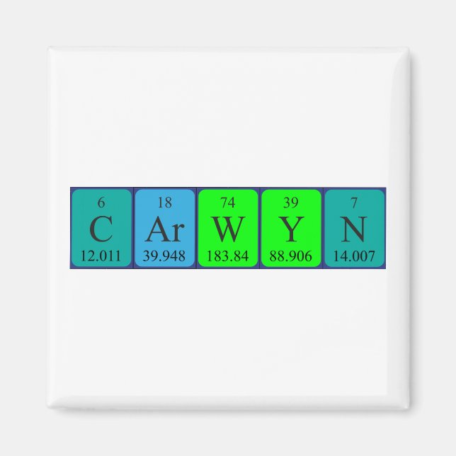Carwyn periodic table name magnet (Front)