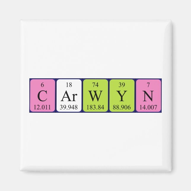 Carwyn periodic table name magnet (Front)