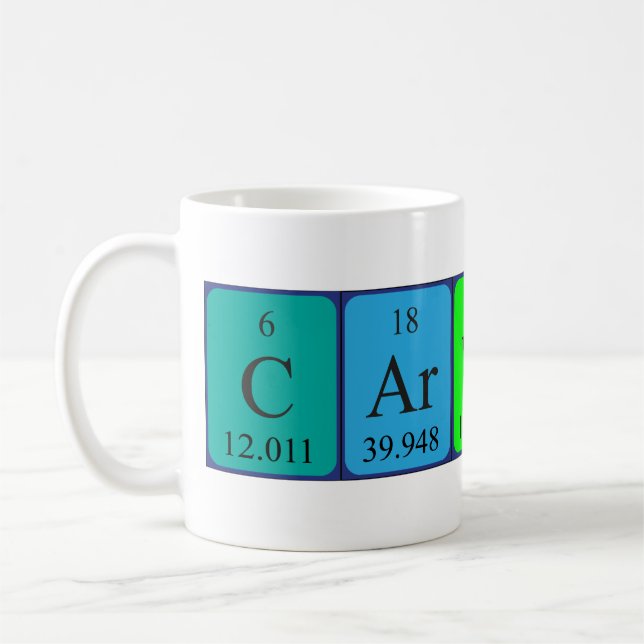 Carwyn periodic table name mug (Left)