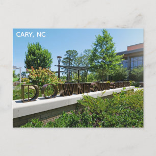 Cary North Carolina Downtown Park Travel Postcard