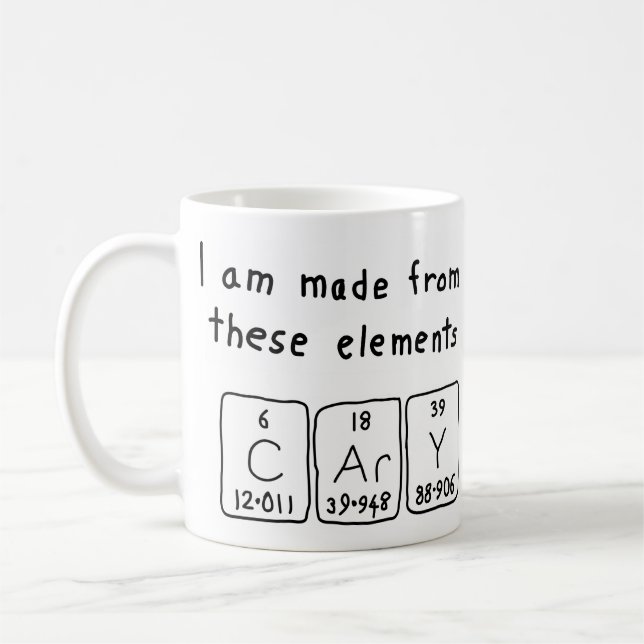 Cary periodic table name mug (Left)