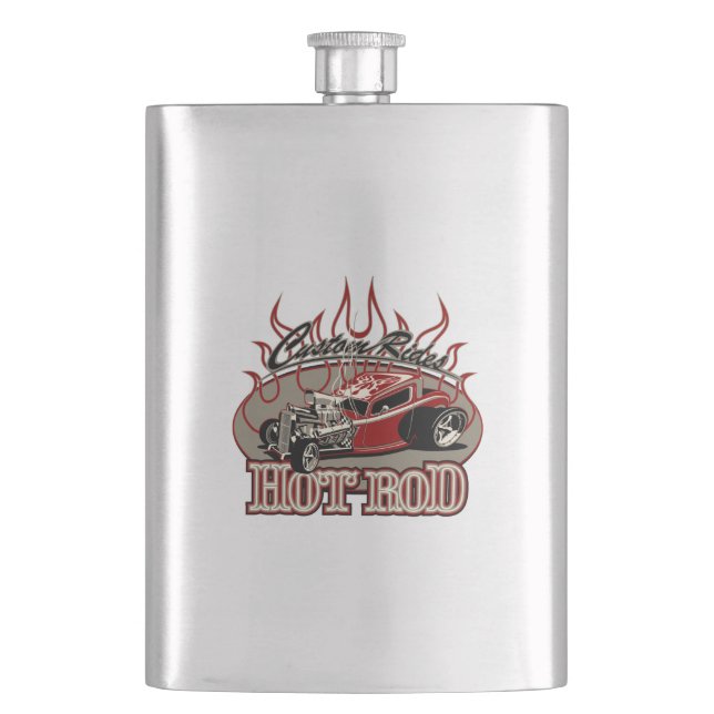Caryoon hot rod hip flask (Front)