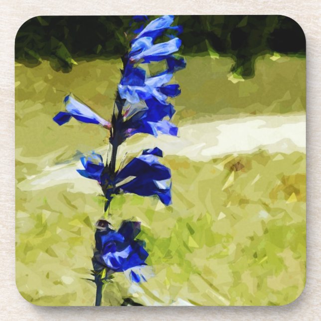 Carys Beardtongue Flower Abstract Impressionism Coaster (Front)