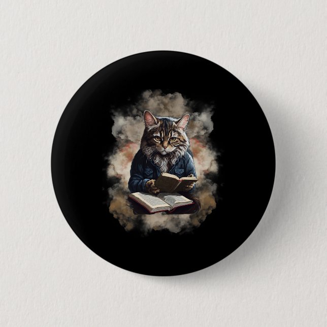 Cas Reading A Book Graphic Ca Kien Lovers  2 Inch Round Button (Front)