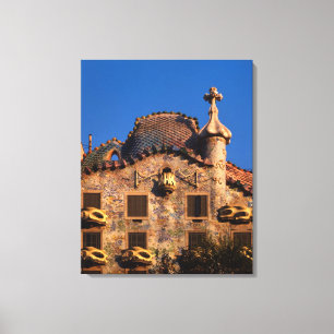 Casa Batilo, Gaudi Architecture, Barcelona, Canvas Print