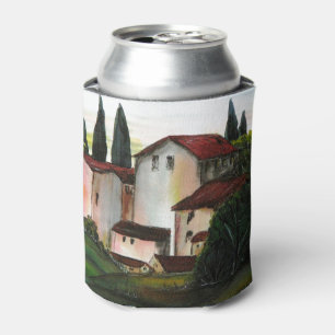 Casa de Pueblo Dibujo Tuscany italy Countryside Can Cooler