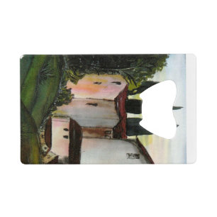 Casa de Pueblo Dibujo Tuscany italy Countryside Credit Card Bottle Opener