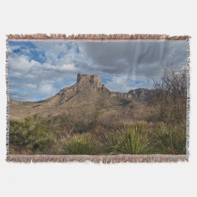 Casa Grande Peak, Chisos Basin, Big Bend Throw Blanket (Front)