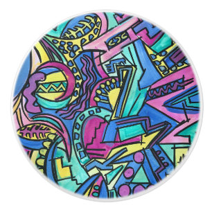 Casa Mia-Hand Painted Abstract Art Ceramic Knob