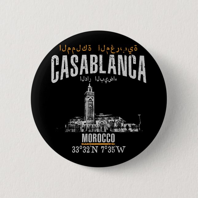 Casablanca 2 Inch Round Button (Front)