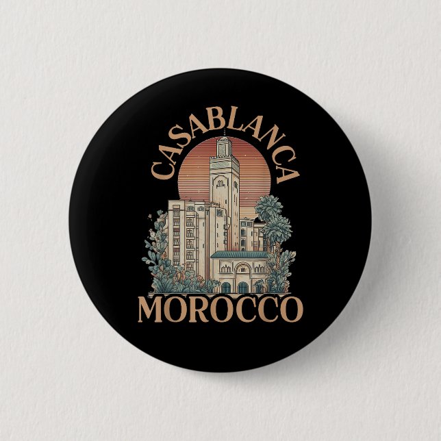 casablanca morocco 2 inch round button (Front)
