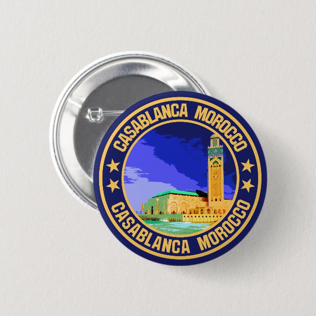 Casablanca Morocco                                 2 Inch Round Button (Front & Back)