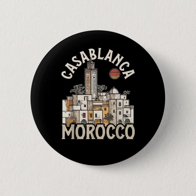 casablanca morocco  2 inch round button (Front)