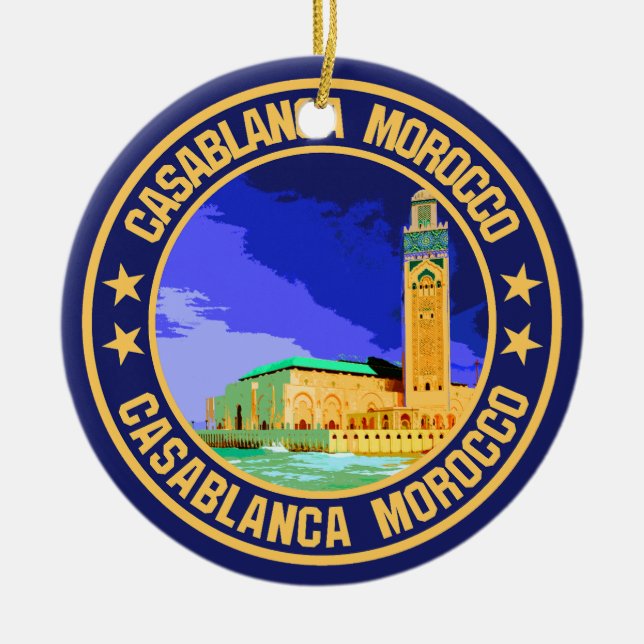 Casablanca Morocco                                 Ceramic Ornament (Front)