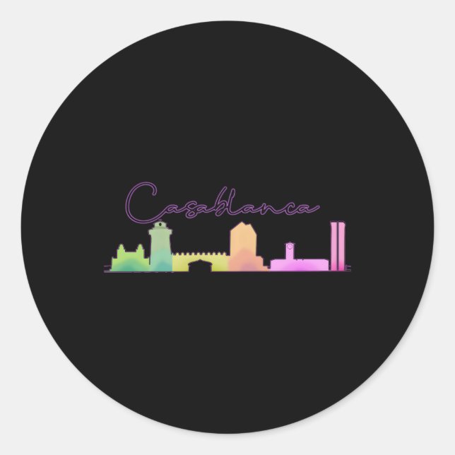 Casablanca Morocco Classic Round Sticker (Front)