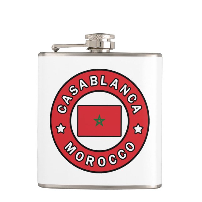 Casablanca Morocco Hip Flask (Front)