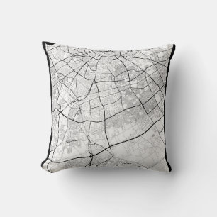 Casablanca Morocco Map Throw Pillow