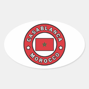 Casablanca Morocco Oval Sticker