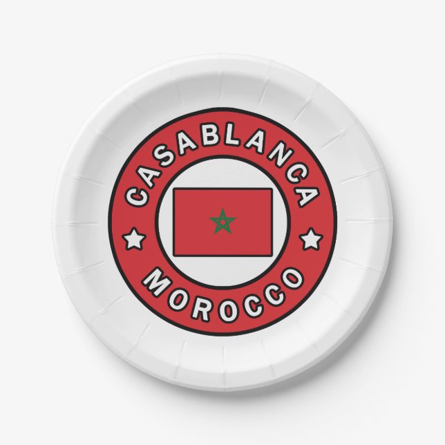 Casablanca Morocco Paper Plate (Front)