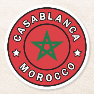 Casablanca Morocco Round Paper Coaster