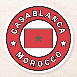Casablanca Morocco Round Paper Coaster