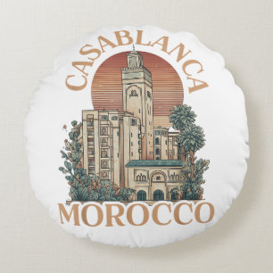 casablanca morocco round pillow