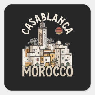 casablanca morocco square sticker