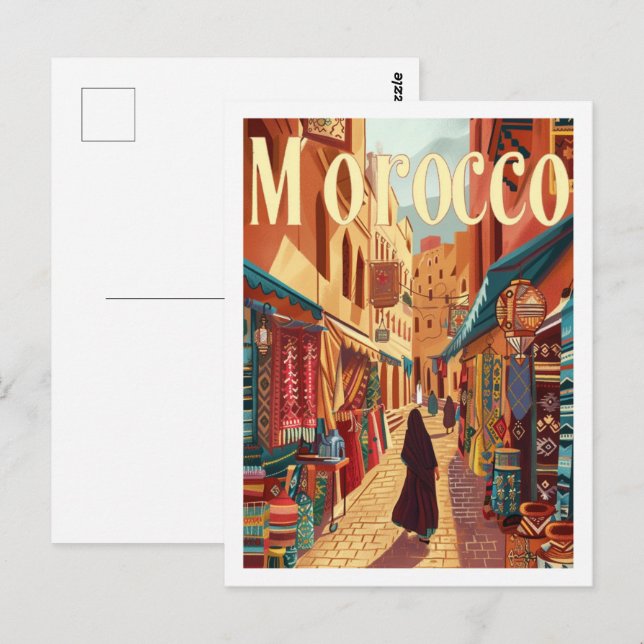 Casablanca Morocco Vintage Famous Travel Place Postcard (Front/Back)