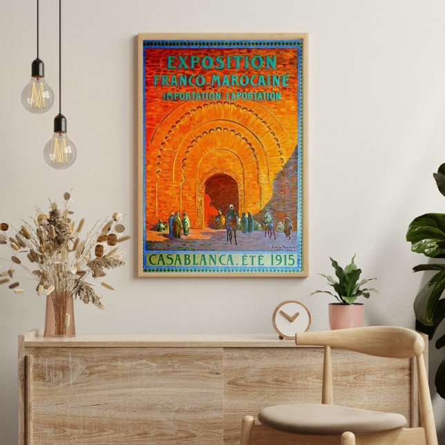 Casablanca Morocco Vintage French Travel Poster (Creator Uploaded)
